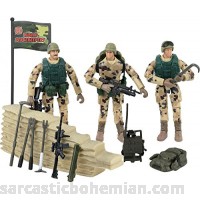 Click N' Play Military Dessert Marine Action Figure 22 Piece Accessory Play Set. B07612W5DY